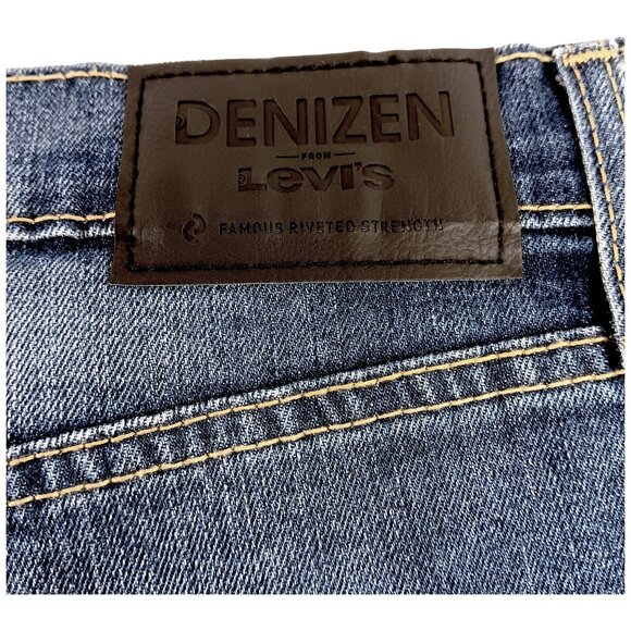 Men's-Levi's Denizen 208 Regular Taper Fit Jeans SIZE 29X32- BLUE-Slight Stretch - Picture 5 of 14